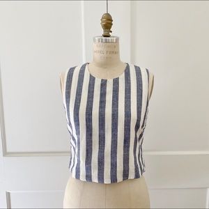 J.O.A Cropped Striped Top